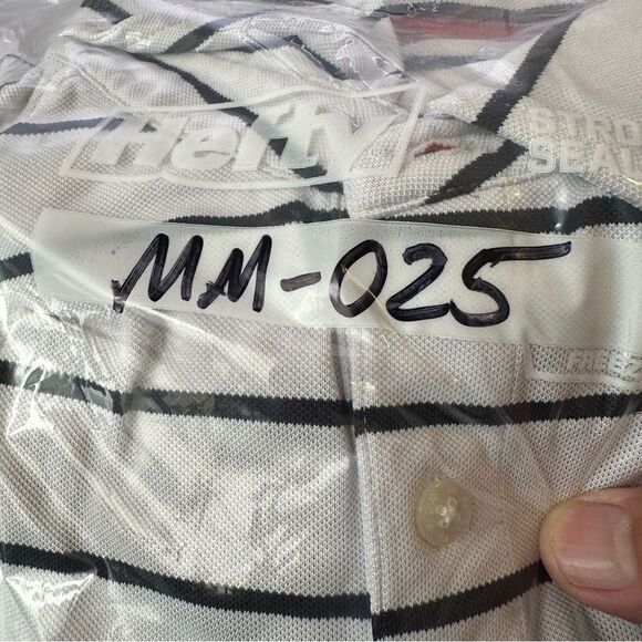 FootJoy White with Dark Midnight Striped Golf Polo in Size Medium - Picture 7 of 7